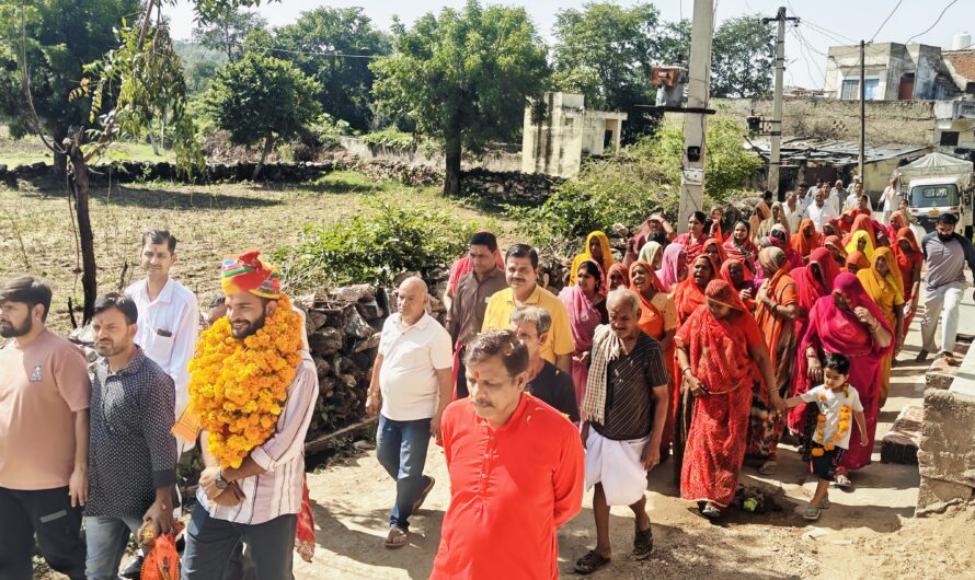 12 ज्योतिर्लिंगों की यात्रा कर लौटे उदयपुर जिले के इकलौते कौशिक औदिच्य का पाणुन्द में भव्य स्वागत